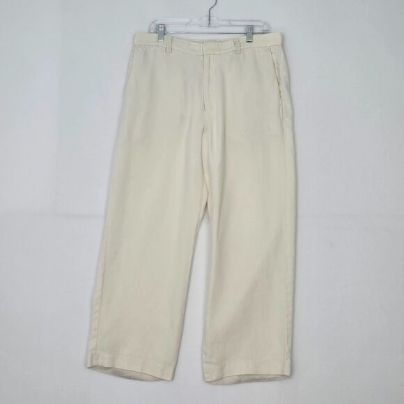 Banana Republic Men’s 34x32 (28) Dawson 100% Linen Natural Off White Pants - Picture 1 of 13
